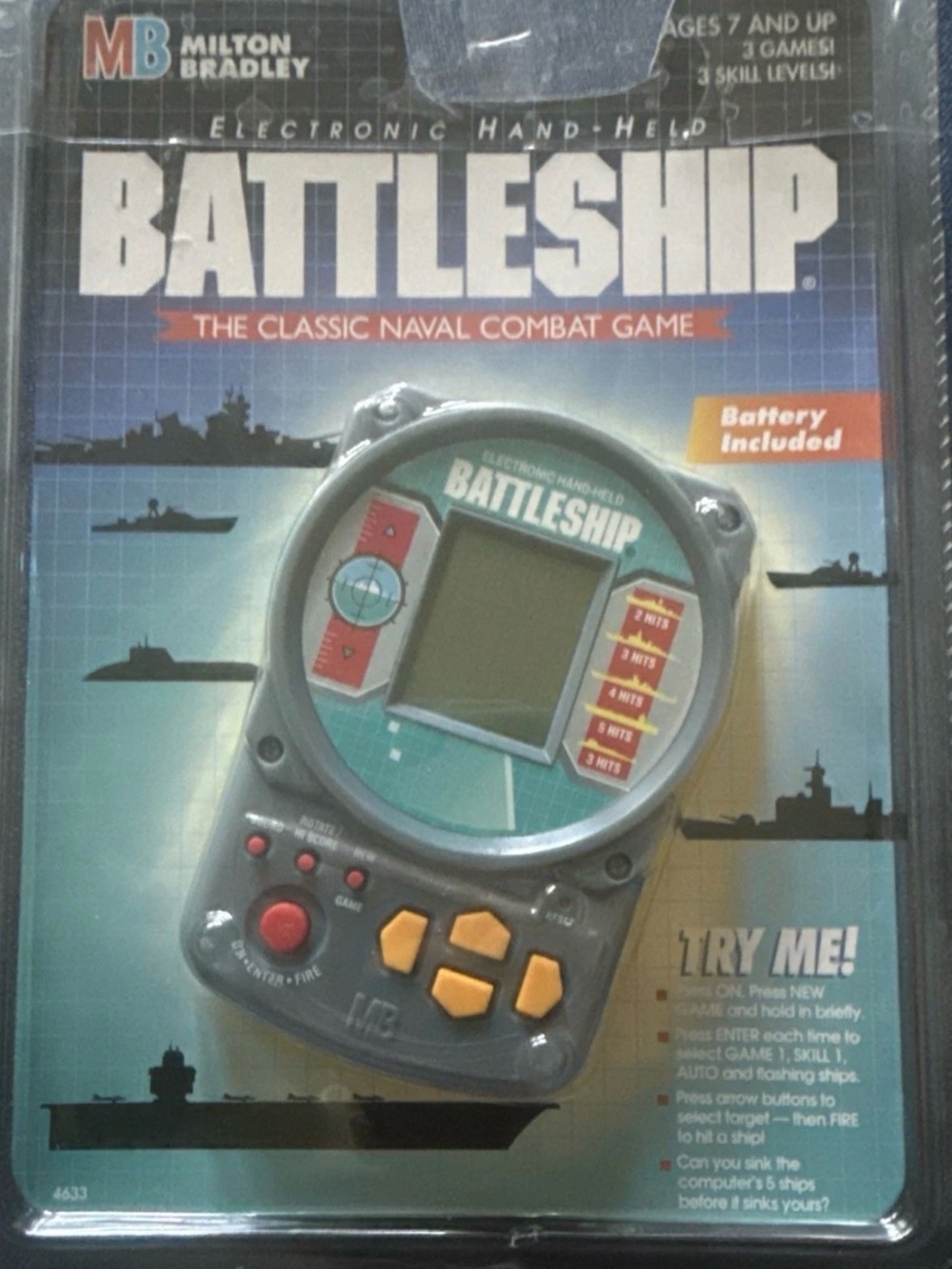 Battleship Electronic Handheld Game — Gray and Teal